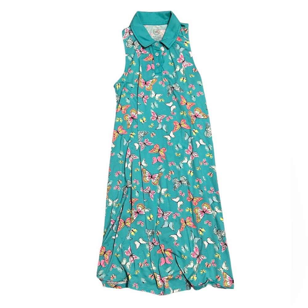 Wonder Nation blueish green dress with butterflies